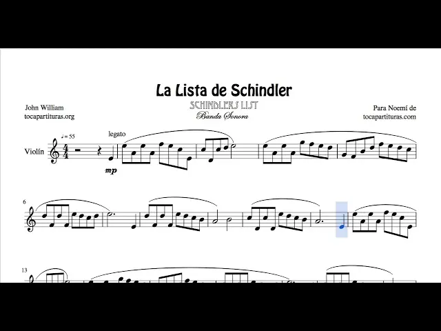 tema de la lista de schindler violin - Cómo se llama la canción que sale en La lista de Schindler