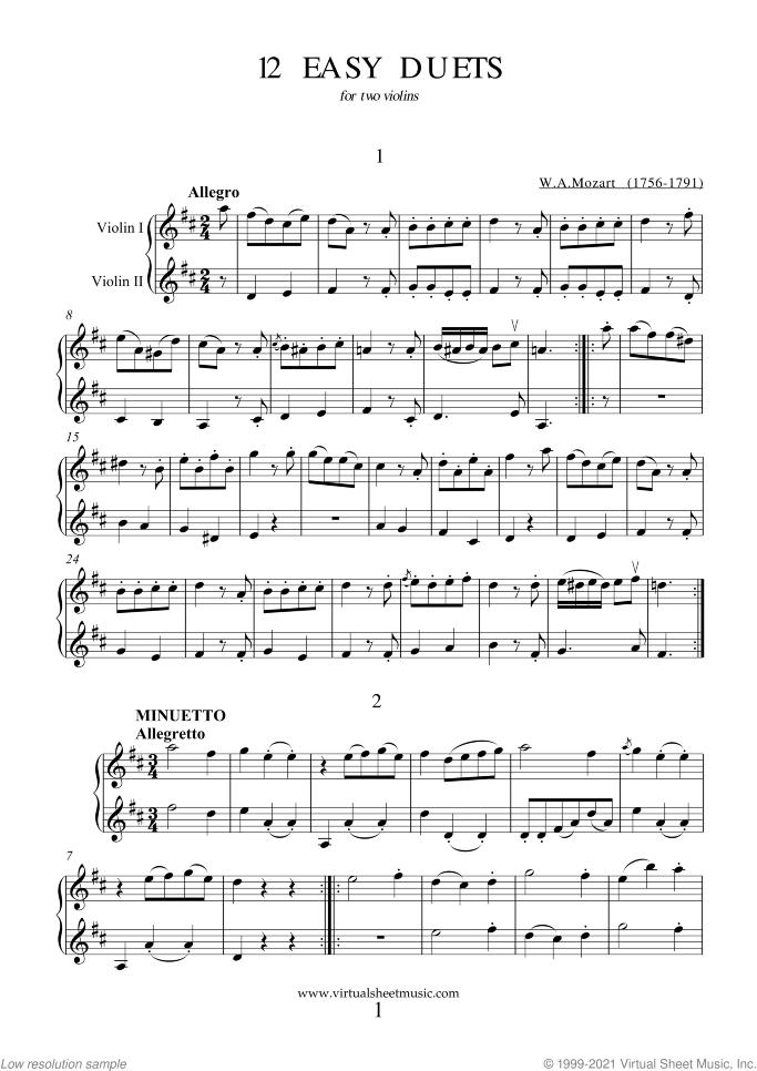 mozart duo violin - Did Mozart write for solo violin
