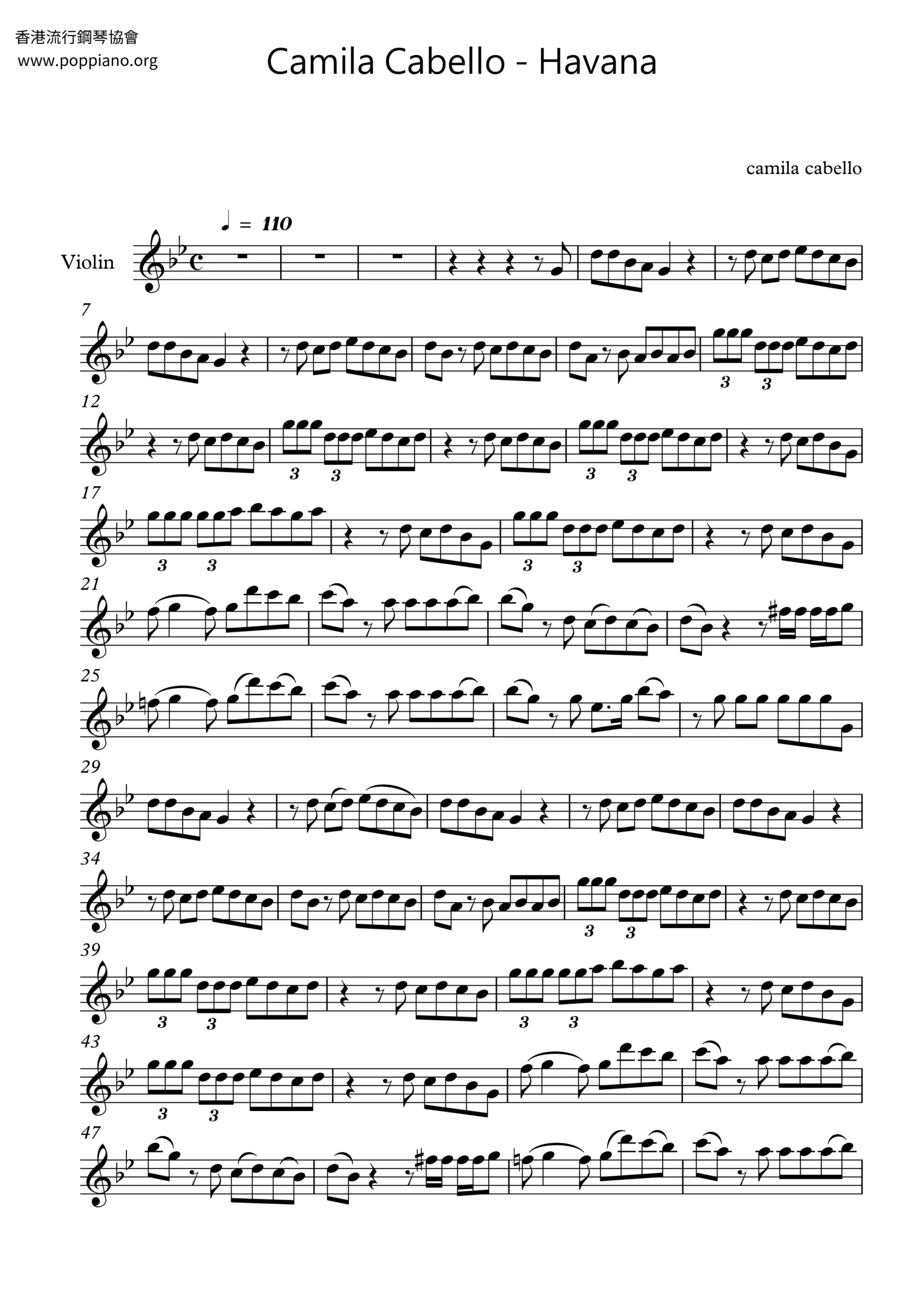 havana partitura violin - How do you memorize violin notes