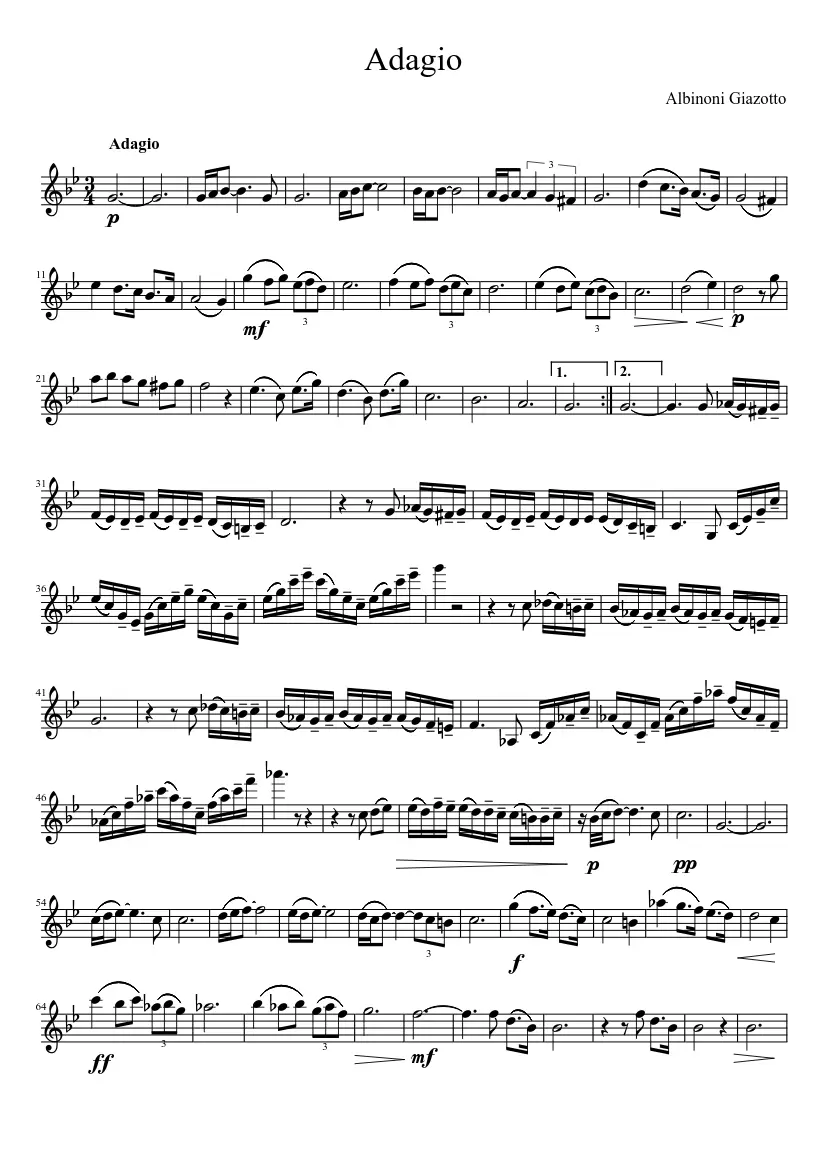 adagio in g minor violin - How long is the Adagio in G Minor