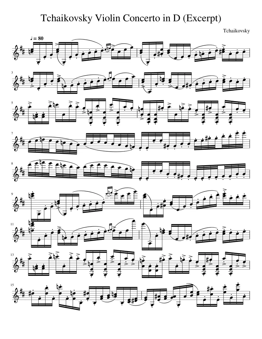 tchaikovsky violin concerto imslp - How many pages is Tchaikovsky violin concerto