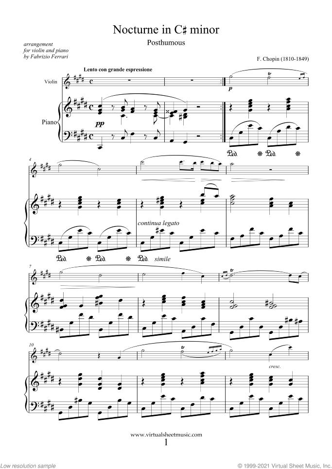 nocturne for violin and piano - Is nocturne easy to play piano