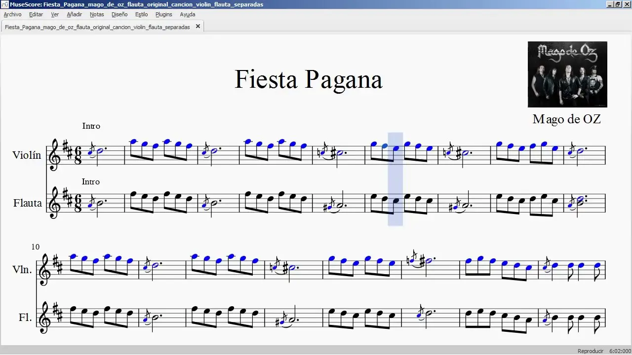 fiesta pagana acordes violin - Qué instrumentos USA Fiesta pagana