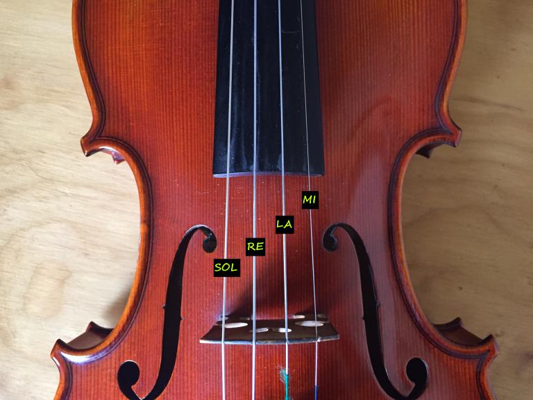 afinar violin de a cuartas o quintas - Un violín está afinado en cuartas o quintas