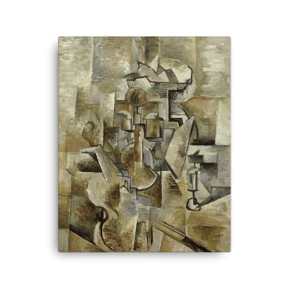 georges braque violin and candlestick - What co founder of Cubism painted violin and candlestick