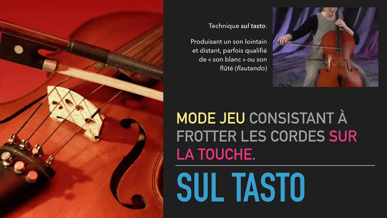 sur la touche violin - What does sur la touche mean in music