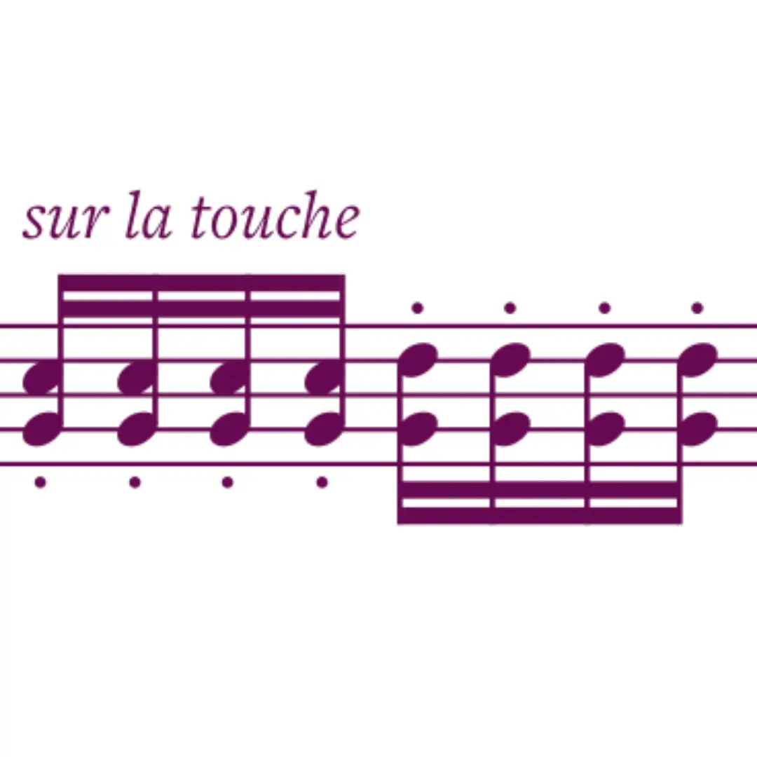 sur la touche violin - What does sur la touche mean violin