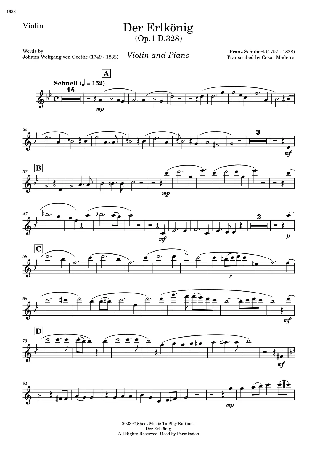 der erlkönig violin - What does the piano represent in Elfking