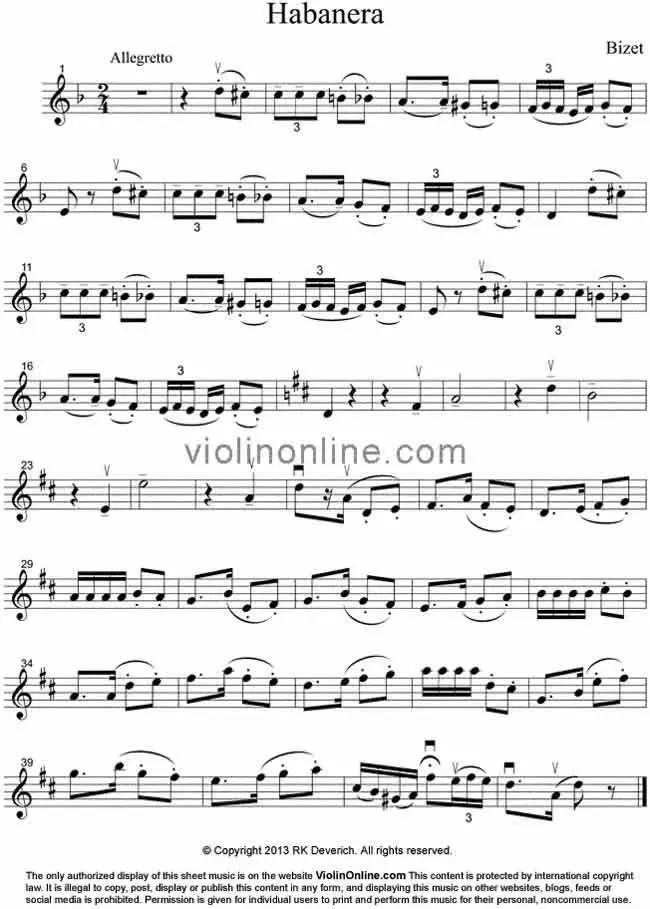 Habanera Bizet para Violín: Una Joya Musical - What grade is Habanera piano habanera bizet violin - What grade is Habanera piano