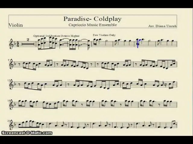 paradise en violin - What instruments are in Paradise