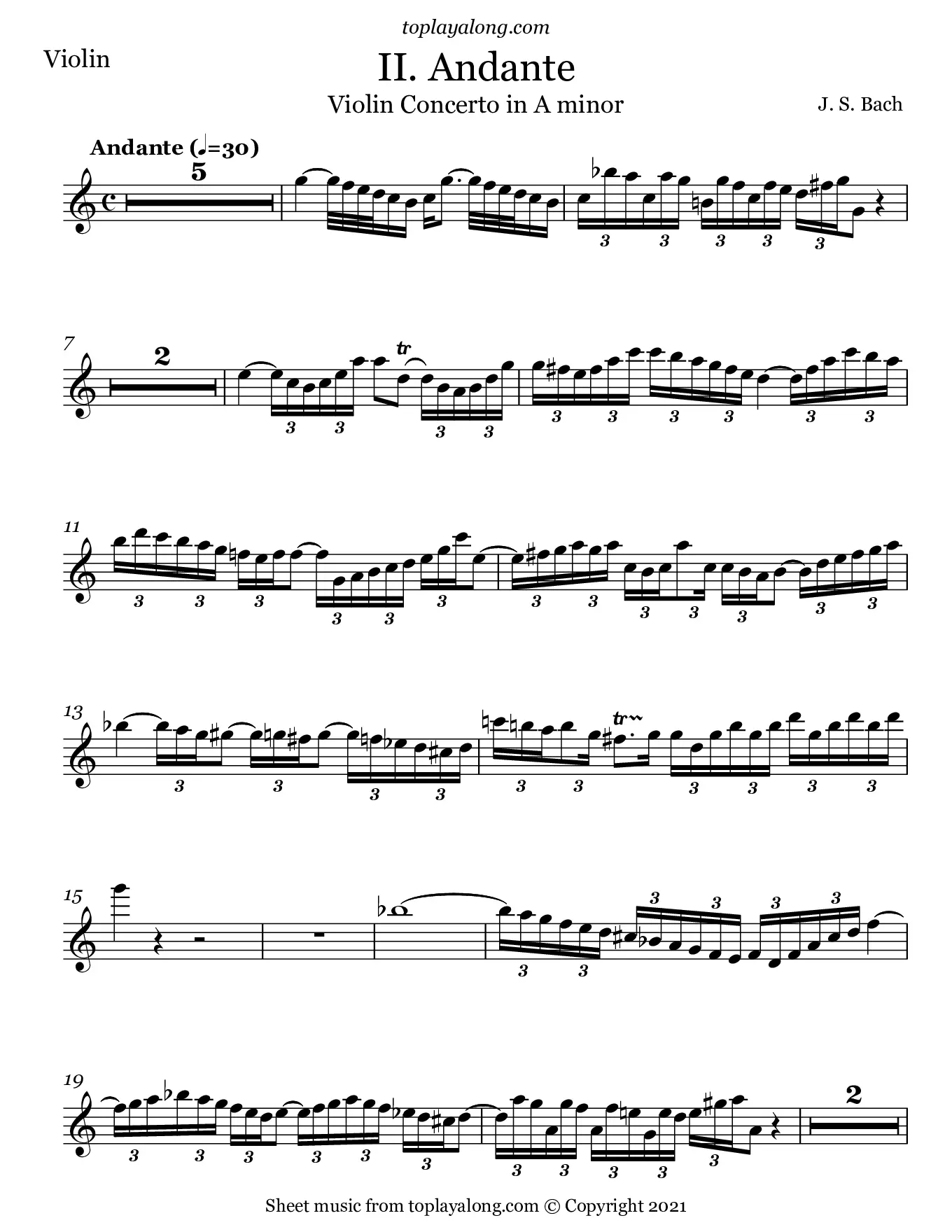 violin concerto bach a minor - What instruments are in violin concerto in a minor