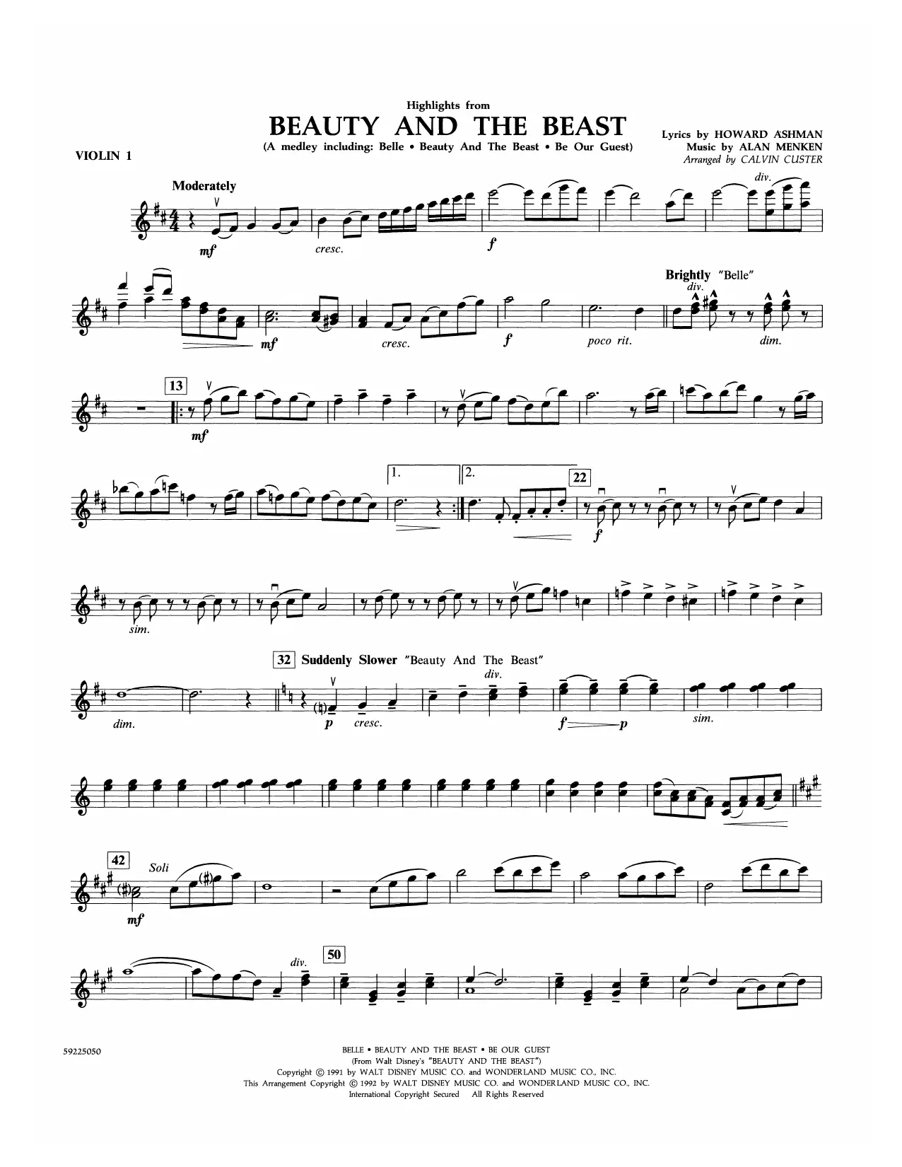 beauty and the beast partitura violin - What instruments are used in the song Beauty and the Beast