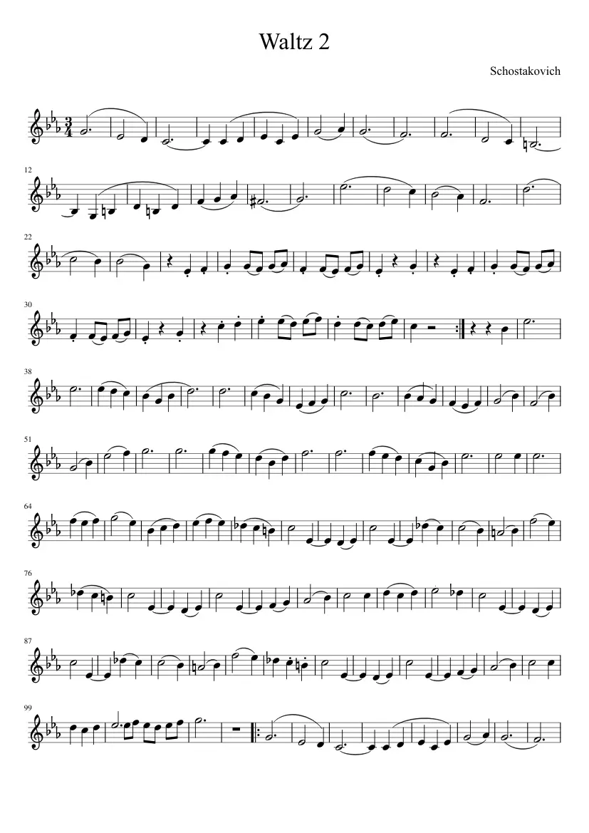 second waltz partitura violin - What instruments are used in Waltz No 2