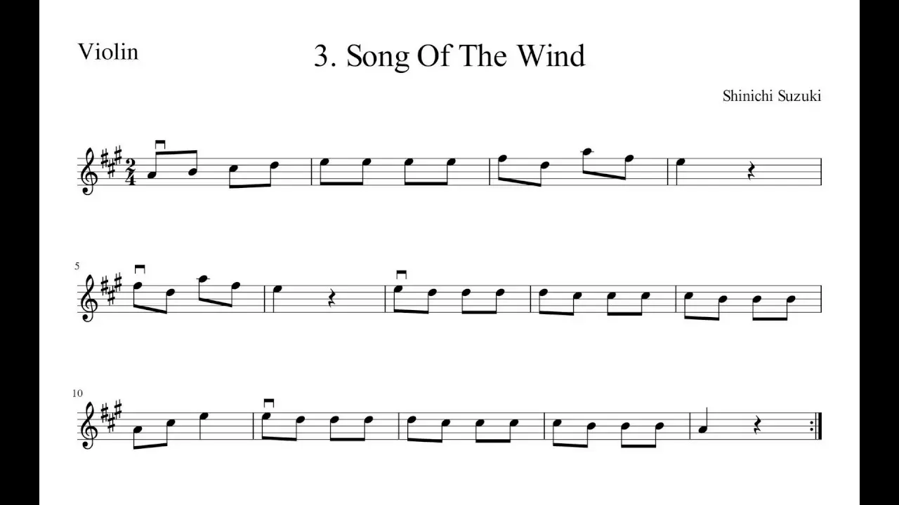 song of the wind suzuki violin - What is in the Suzuki Violin Book 1