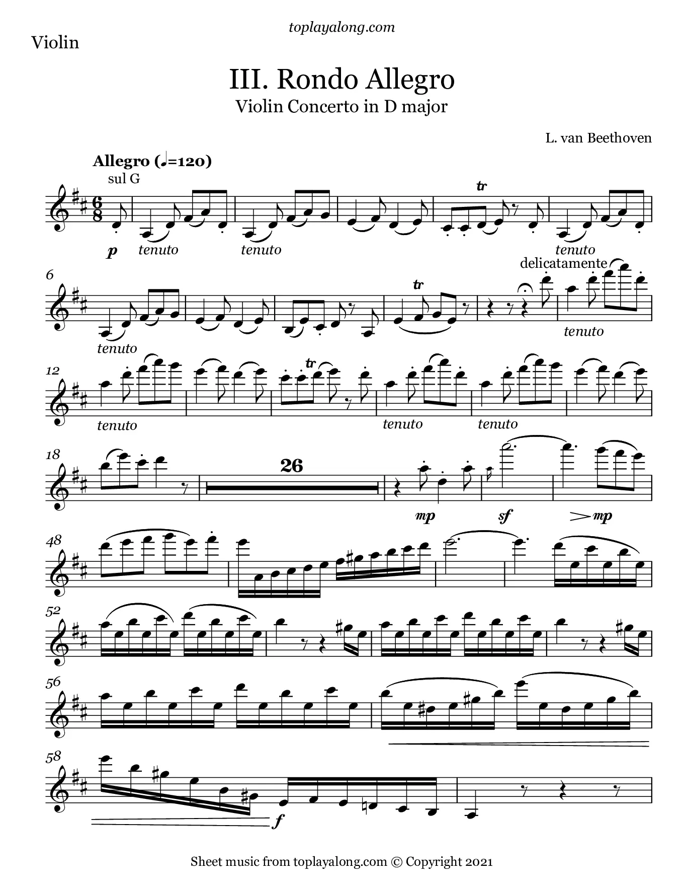 about beethoven violin concerto - What is the description of a Violin Concerto
