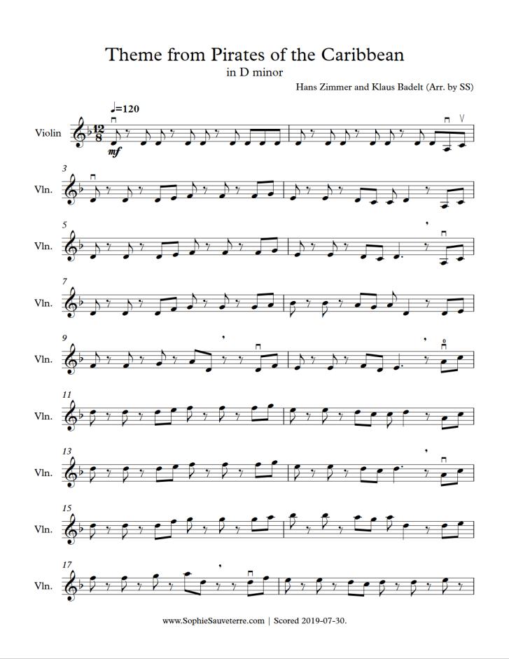 pirates of the caribbean song violin - What is the iconic song in Pirates of the Caribbean