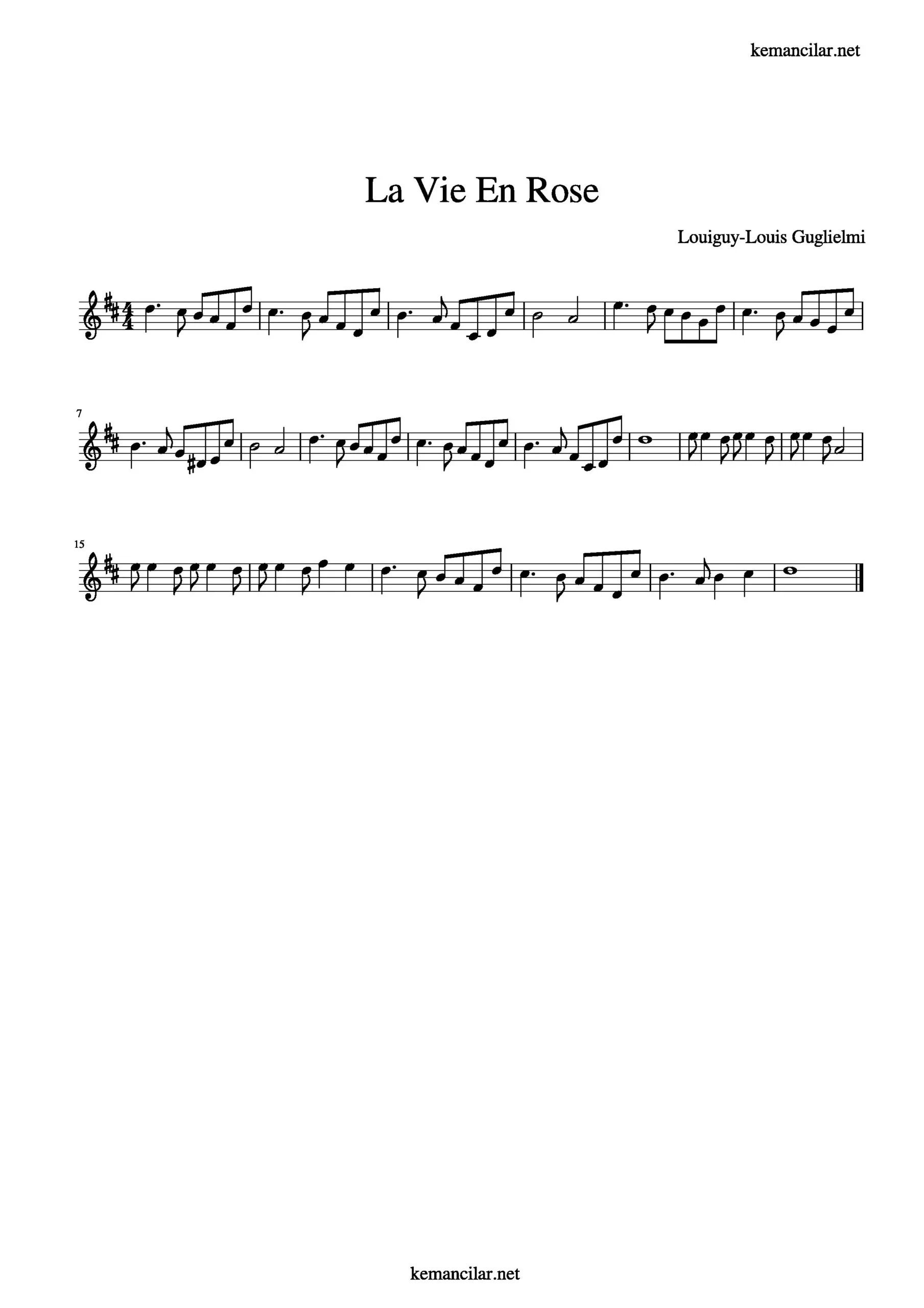 La Vie en Rose Violin Sheet - What scale is La vie en rose la vie en rose violin sheet - What scale is La vie en rose
