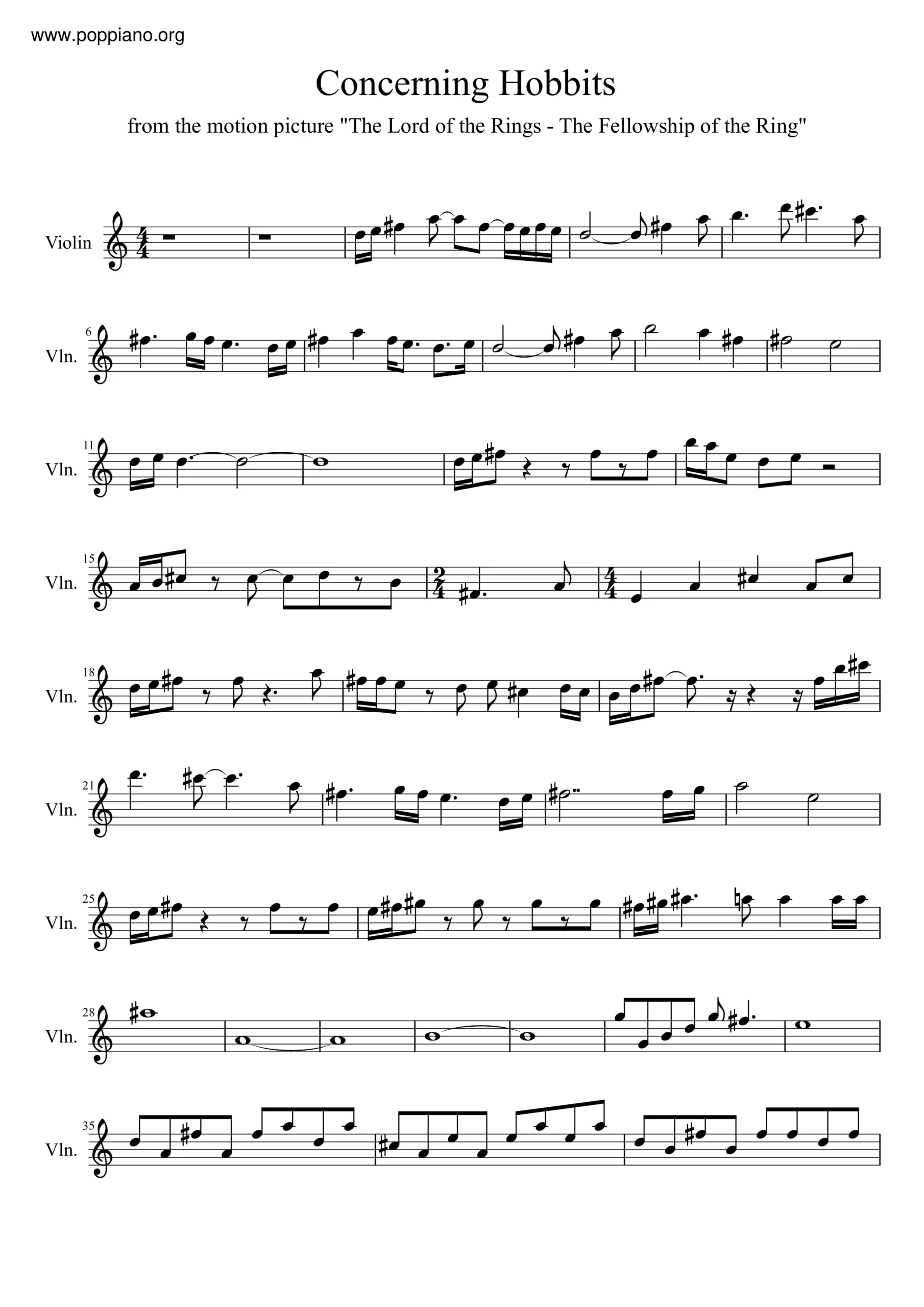 concerning hobbits violin - When was Concerning Hobbits written