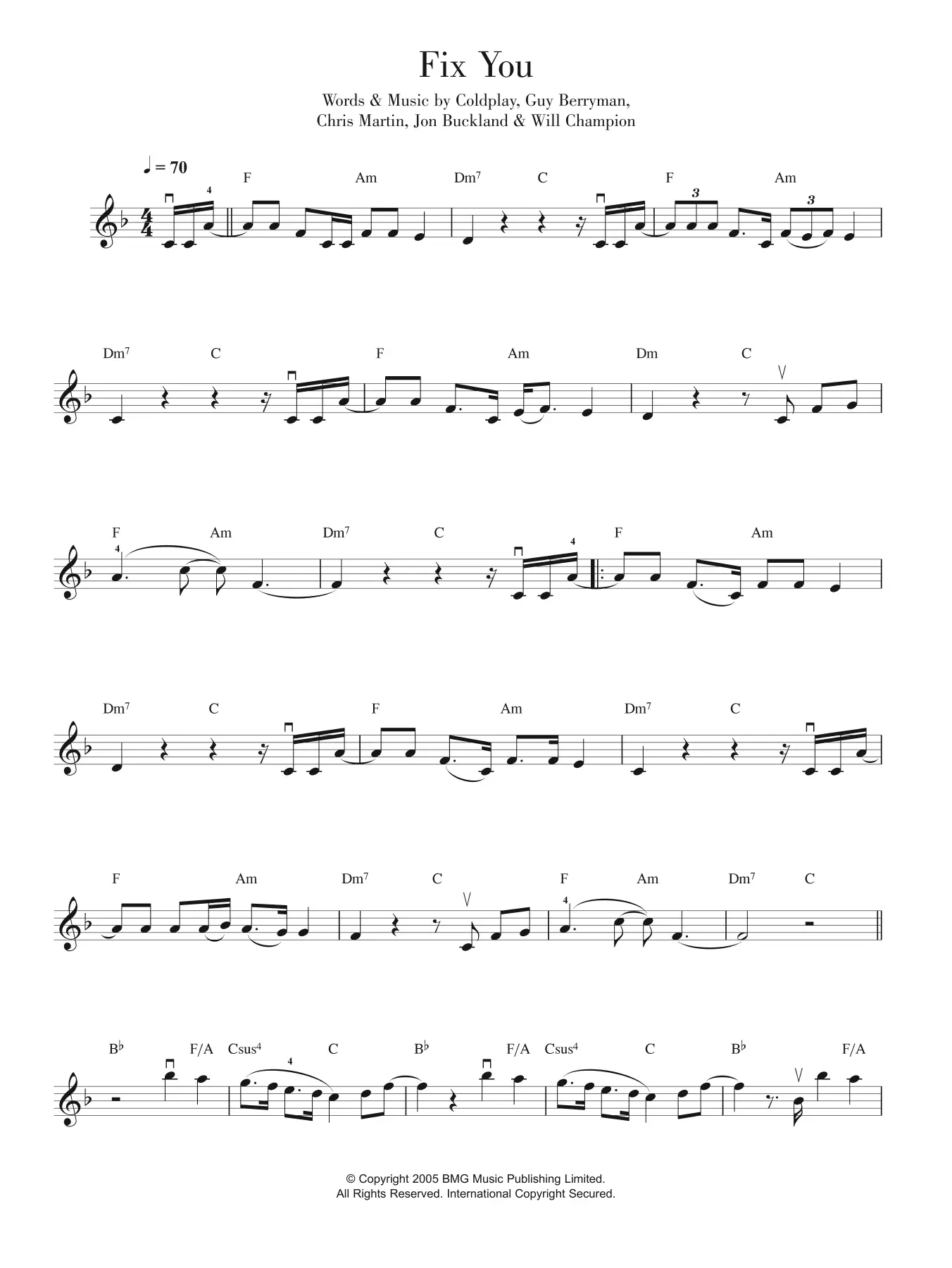 Fix You - Partitura de Violín - Who wrote Fix You by Coldplay fix you partitura violin - Who wrote Fix You by Coldplay