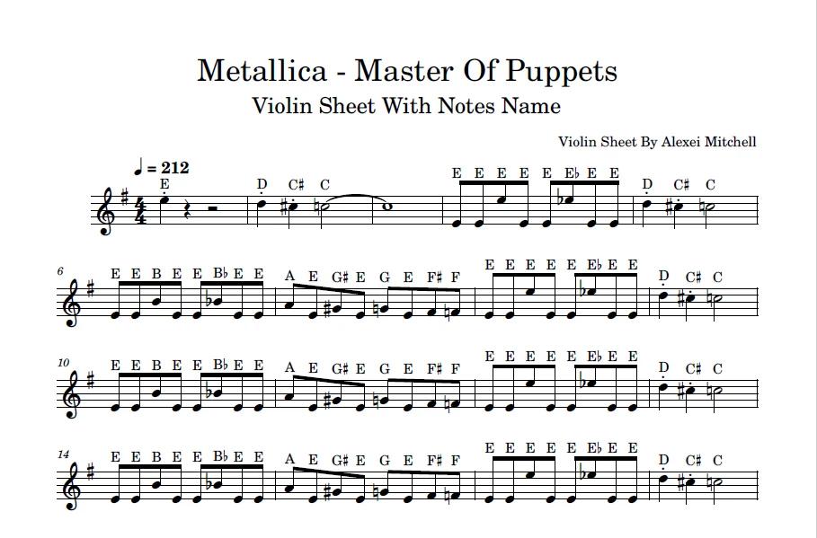 master of puppets partitura violin - Why is Master of Puppets so good