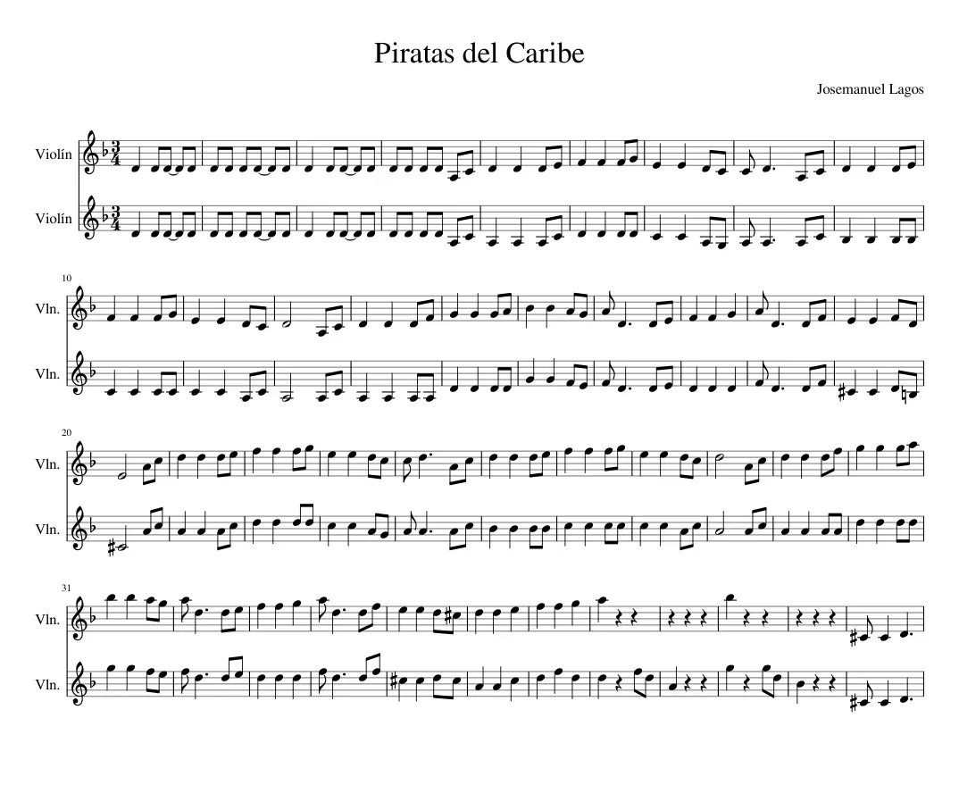 los piratas del caribe tab violin - Cómo se llama la canción de piratas del caribe en el fin del mundo