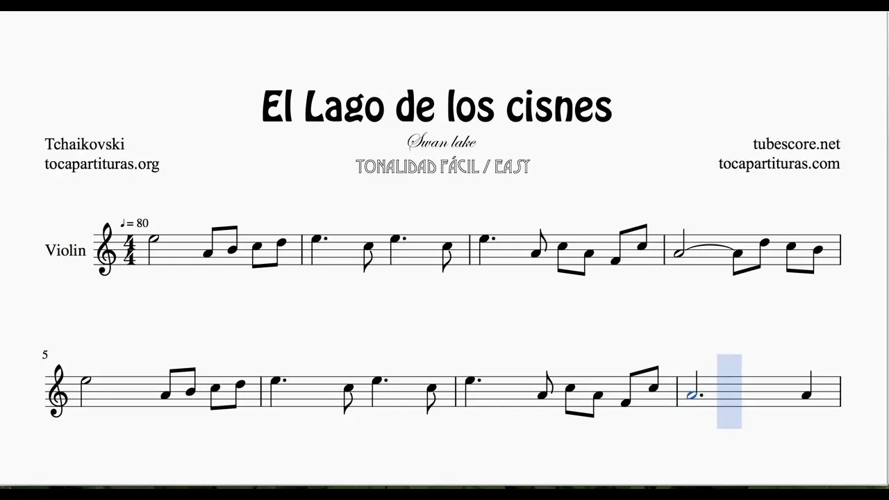 melodia en violin lago de los cisnes - Cómo se llama la música de El lago de los cisnes