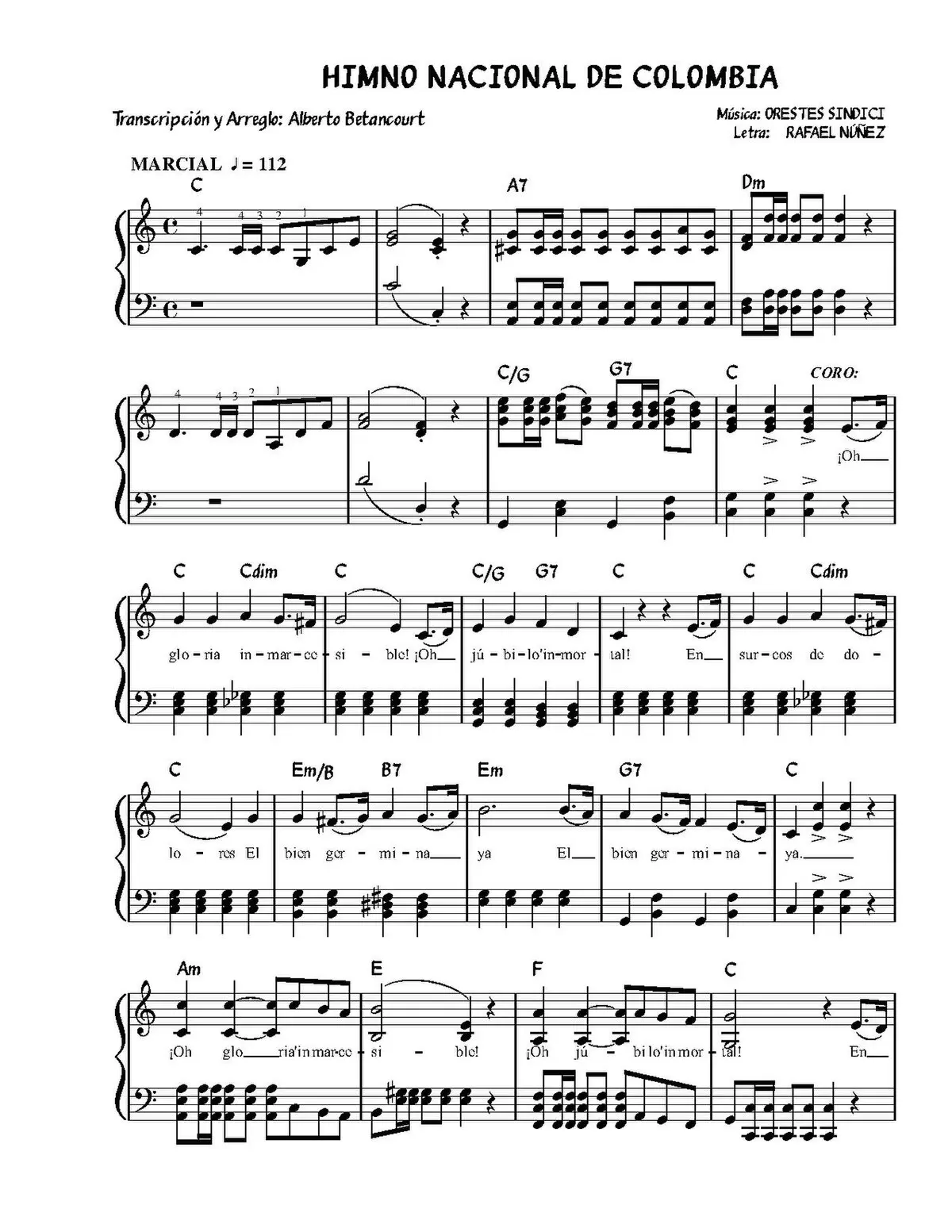 Himno Nacional de Colombia para violín en do mayor - Cuál es el coro del himno de Colombia himno nacional de colombia para violin en do mayor - Cuál es el coro del himno de Colombia