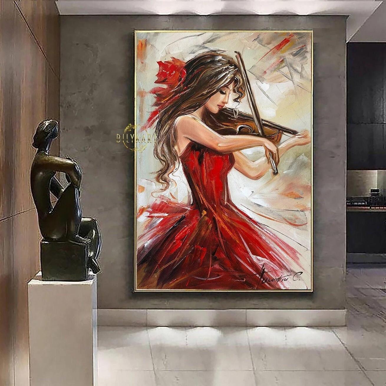 pinturas aloleo de mujeres violinistas - Cuáles son las características de la pintura