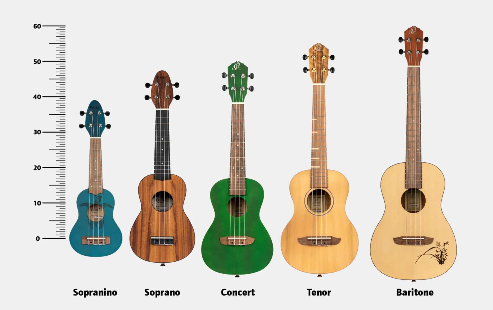 cual es el ukulele del tamaño del violin - Cuáles son los tipos de ukelele