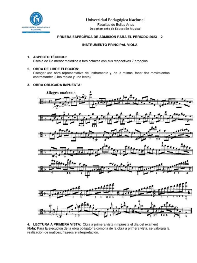 Examen de Violín en la Universidad Pedagógica Nacional - Cuándo es el examen de la UPN 2023 examen violin universidad pedagógica nacional - Cuándo es el examen de la UPN 2023