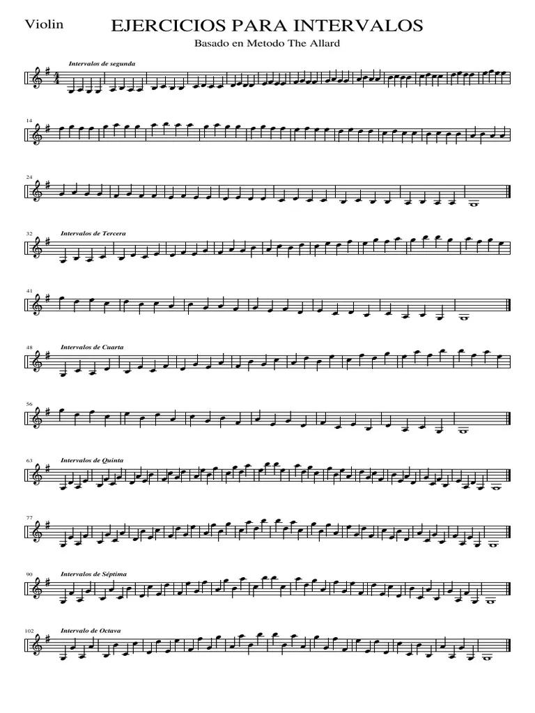 clase de violin los intervalos la seunda - Cuántas clases de intervalos hay en la música