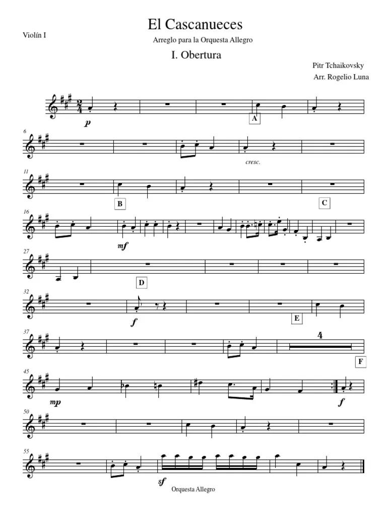 el cascanueces partitura para violin sencillas - Cuántos actos y escenas tiene el Cascanueces