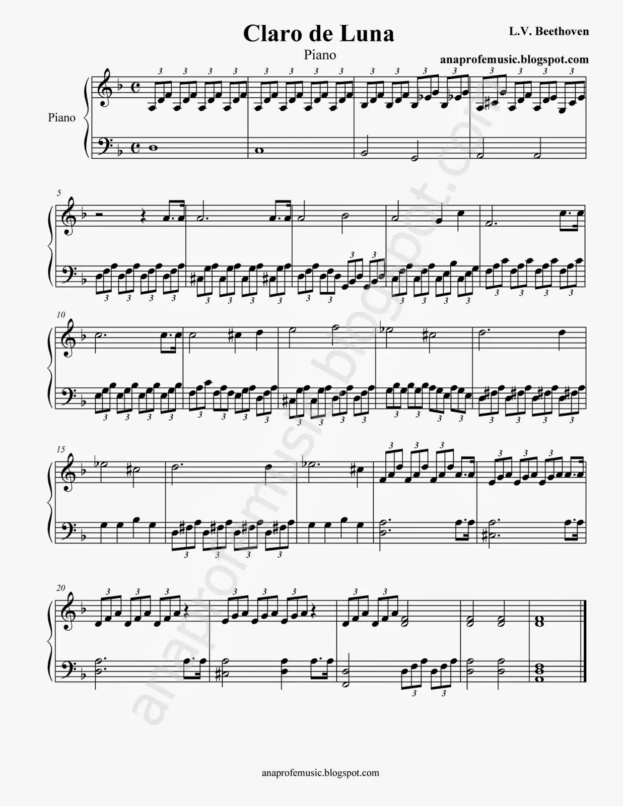 claro de luna de beethoven en piano y violin partitura - Cuántos movimientos tiene la Sonata Claro de luna de Beethoven