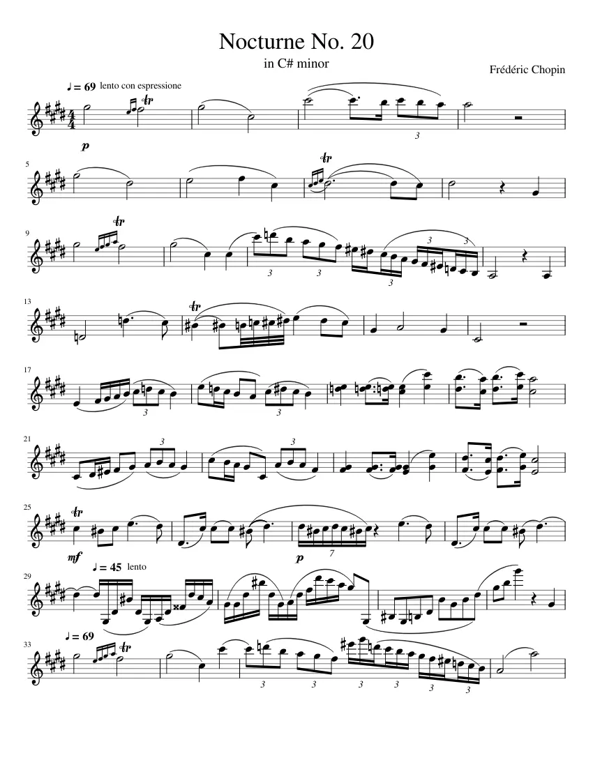 chopin c sharp minor violin and piano - How do you play C sharp minor on a piano