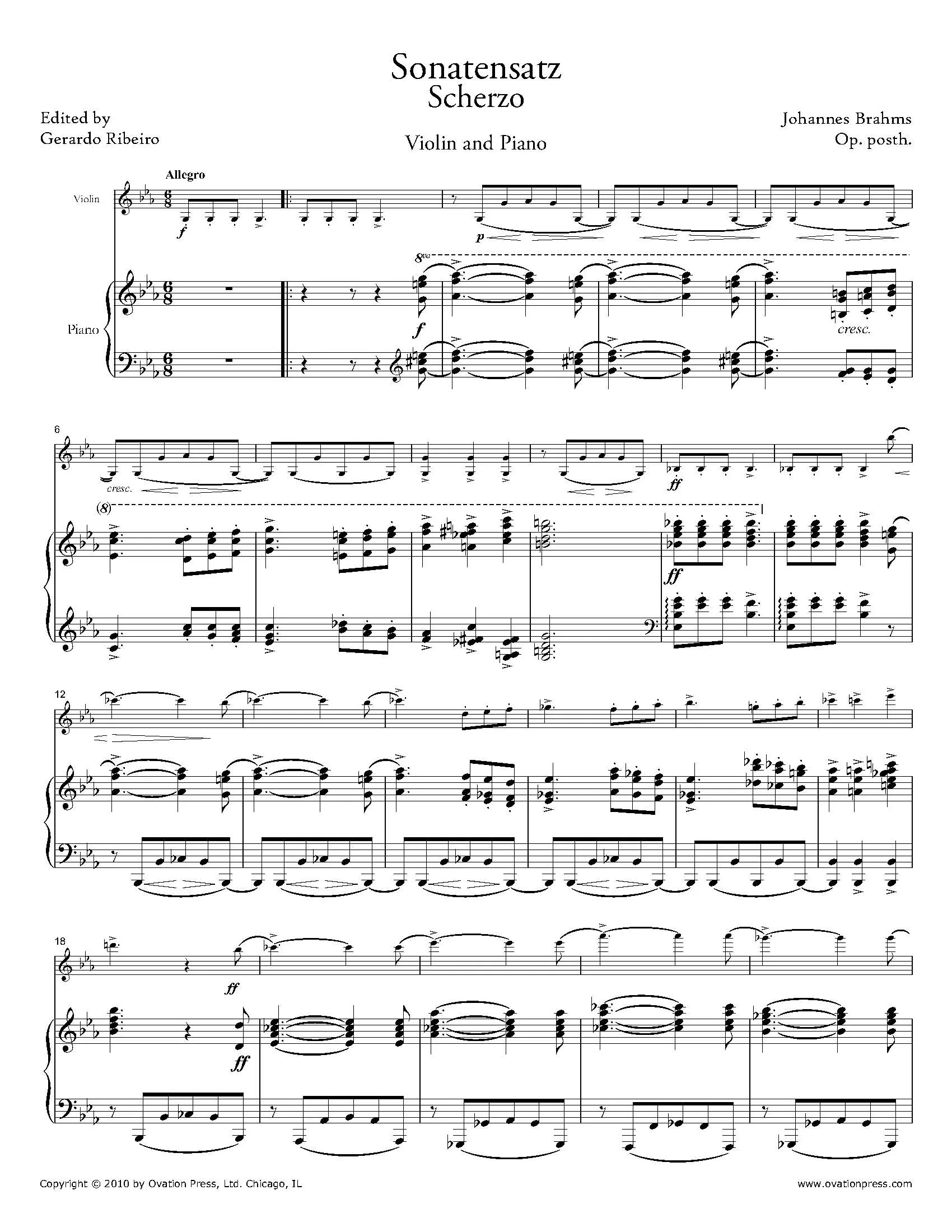 brahms scherzo for violin and piano - How do you say free but lonely in German