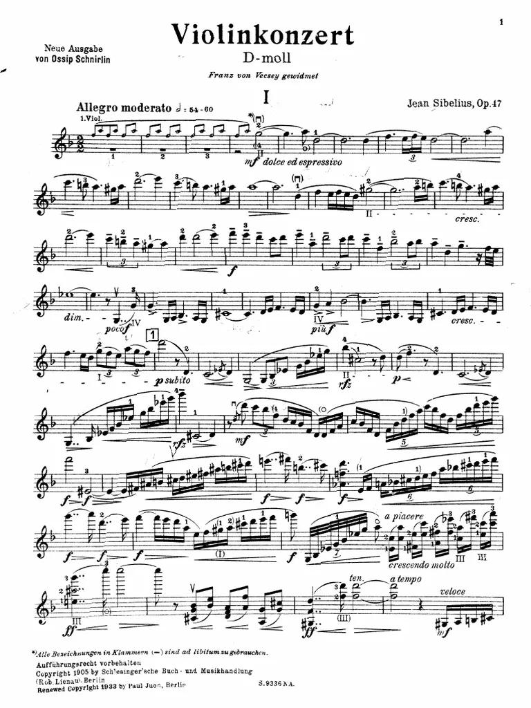 conciertos para violín sibelius imslp - How long is Sibelius Violin Concerto