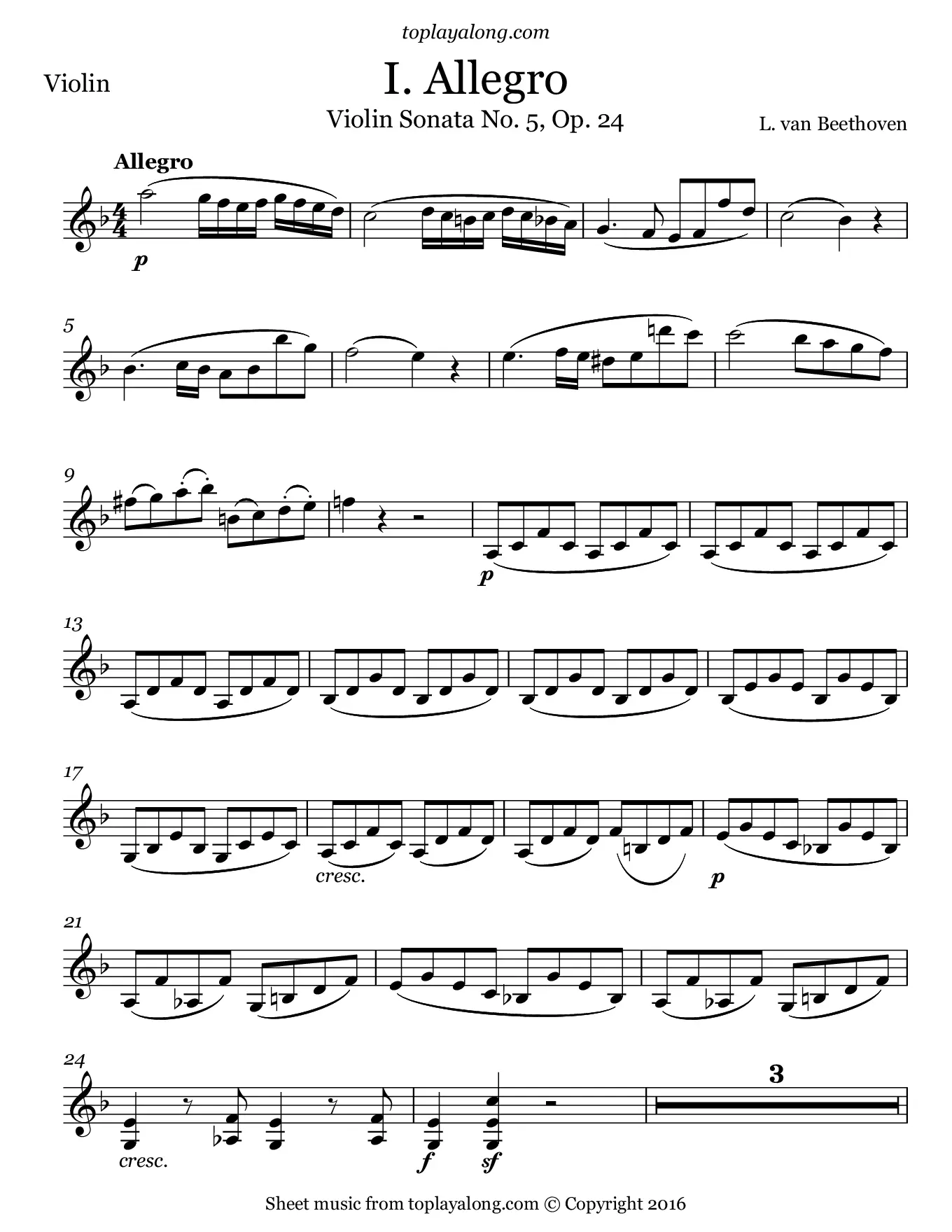 beethoven spring sonata violin imslp - How many sonatas did Beethoven write