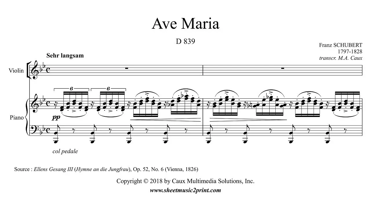 ave maria schubert arreglo violin imslp - Is Ave Maria a Christmas song