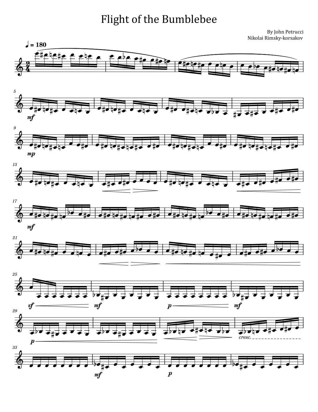 flight of the bumblebee violin sheet - Is Flight of the Bumblebee piano or violin