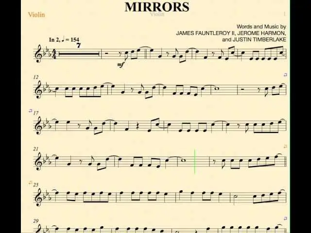 mirrors partitura violin - Is mirrors justin timberlake for william and sadie
