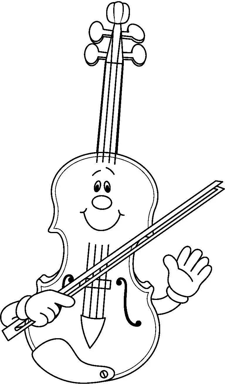 instrumentos musicales para niños de preescolar para colorear violin - Qué instrumentos musicales se pueden elaborar en preescolar