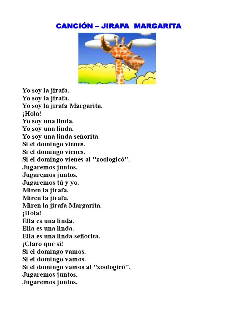 el cantito de la jirafa del violin en letra - Que llueva que llueva la virgen de la cueva letra