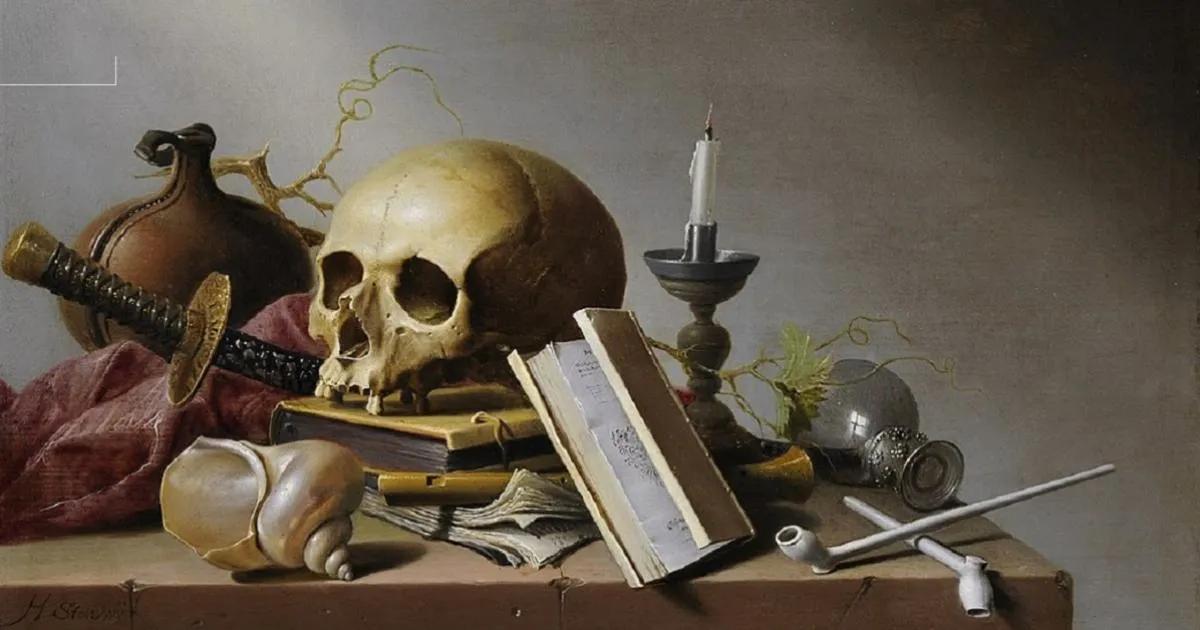 bodegón vanitas calavera vela laurel violin caracola - Qué tipo de pintura es la vanitas