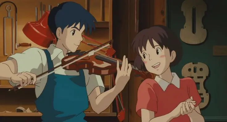 estudio ghibli personaje violin - Quién hizo la película Susurros del corazón