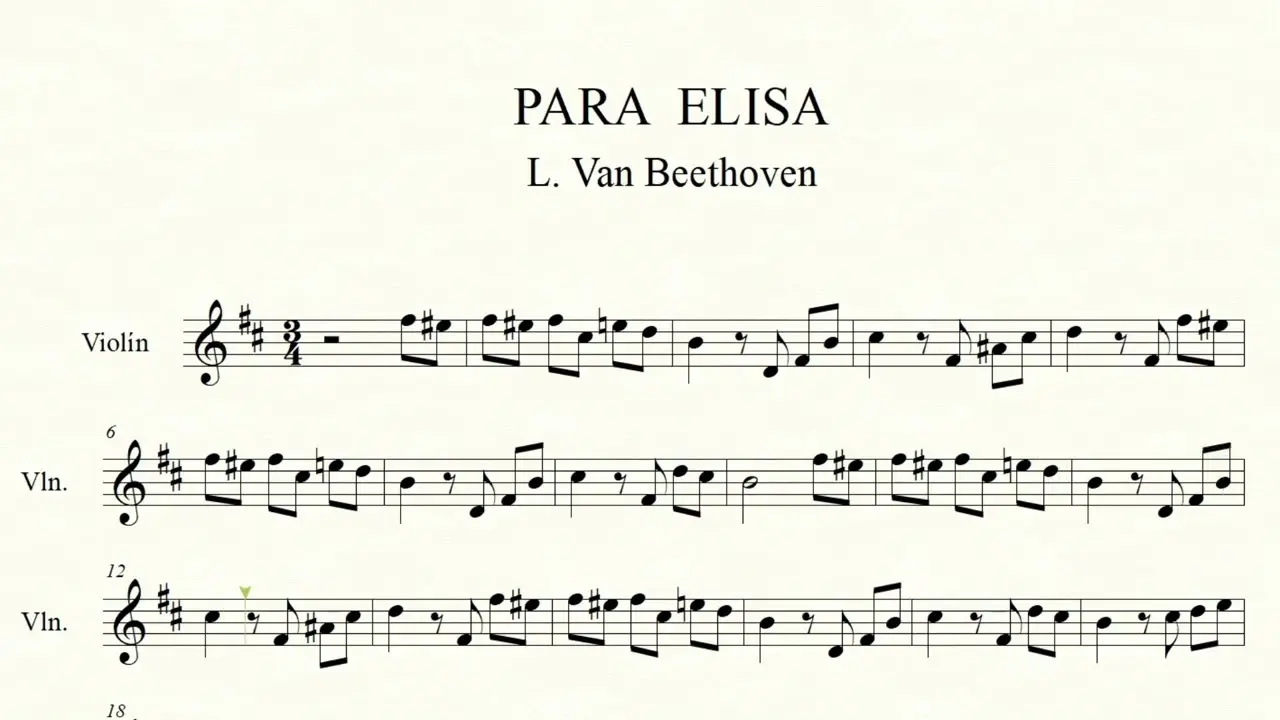sinfonía para eli partitura violin - Quién toca la canción Para Elisa