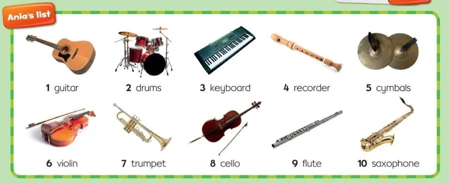 bass drms guitar keyboard piano saxophone trumpet and violin - What 4 instruments sound good together