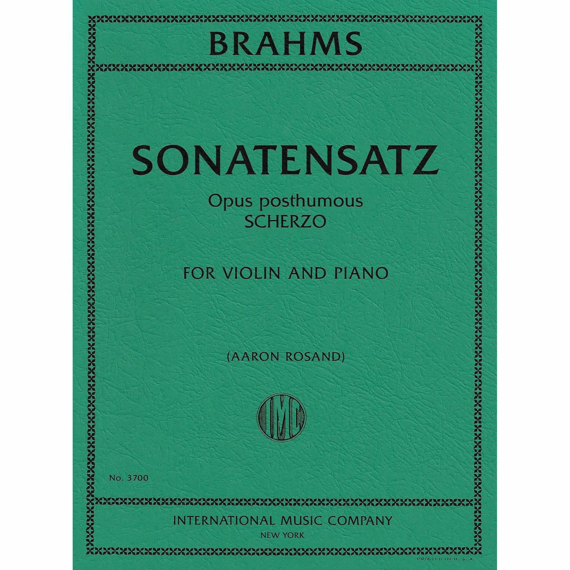 brahms scherzo for violin and piano - What does Frei Aber Einsam mean