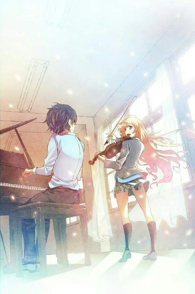 anime chica violin chico piano - What does Shigatsu wa Kimi no Uso mean