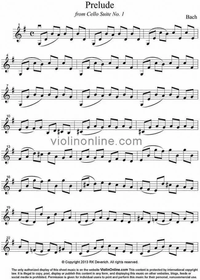 cello suite preludio violin - What grade is cello suite