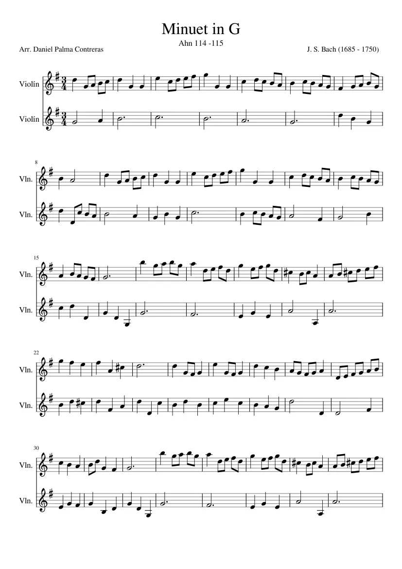 minuet g minor violin - What grade is Minuet in G minor